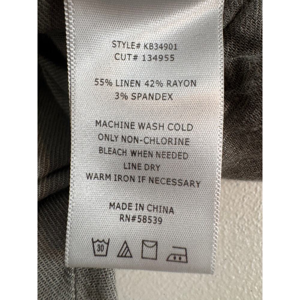 Kut From the Kloth Rosalie tapered linen blend pants tan pull on lightweight M - Picture 8 of 8